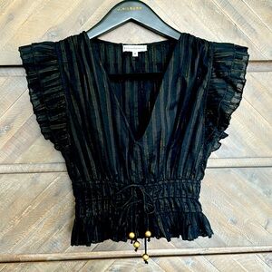 Karina Grimaldi cotton top black and gold Karla M